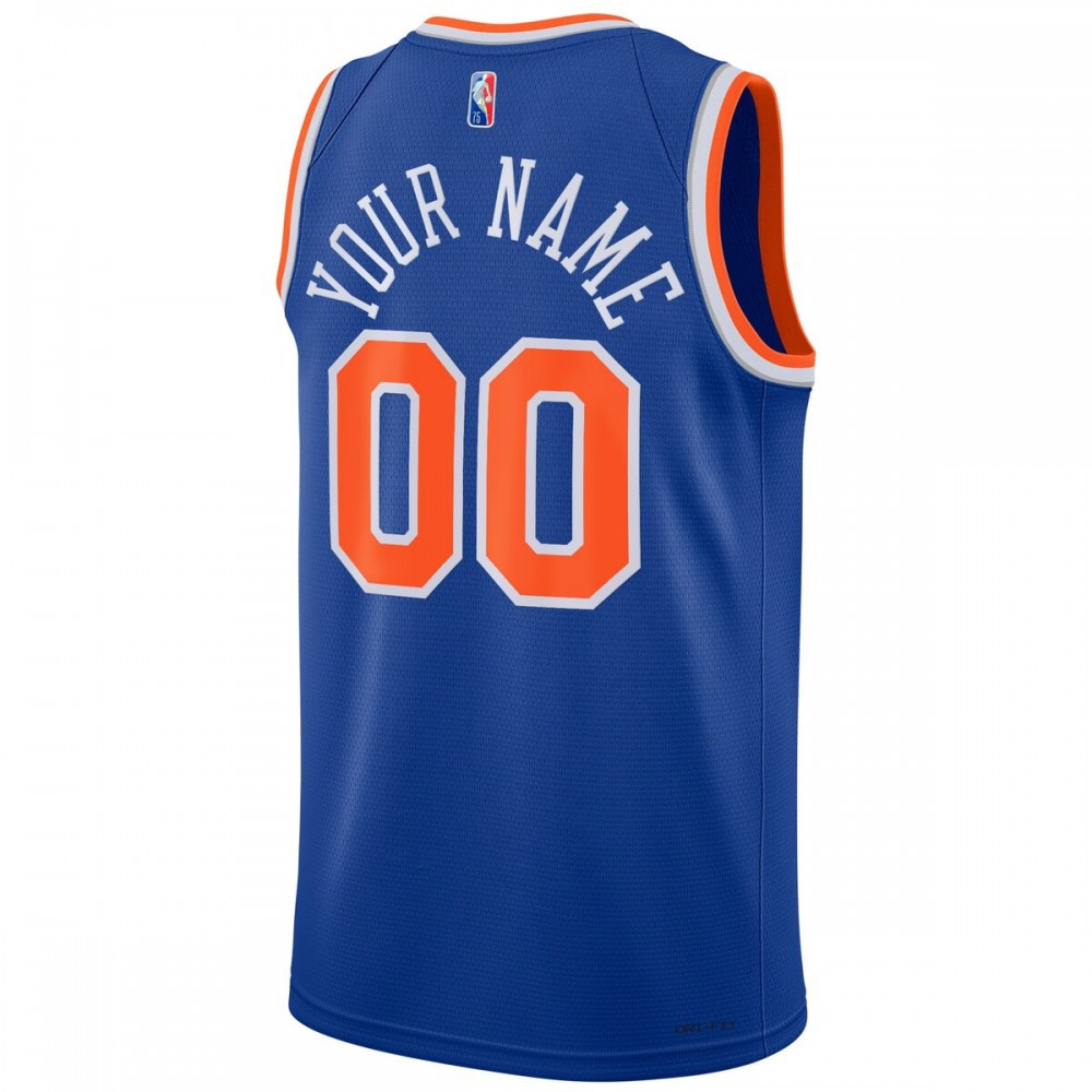 New York Knicks 2021/22 Diamond Swingman Custom Jersey - Icon Edition - Blue-Pro Kit Vault | Brand New 26/27 Sports Jerseys